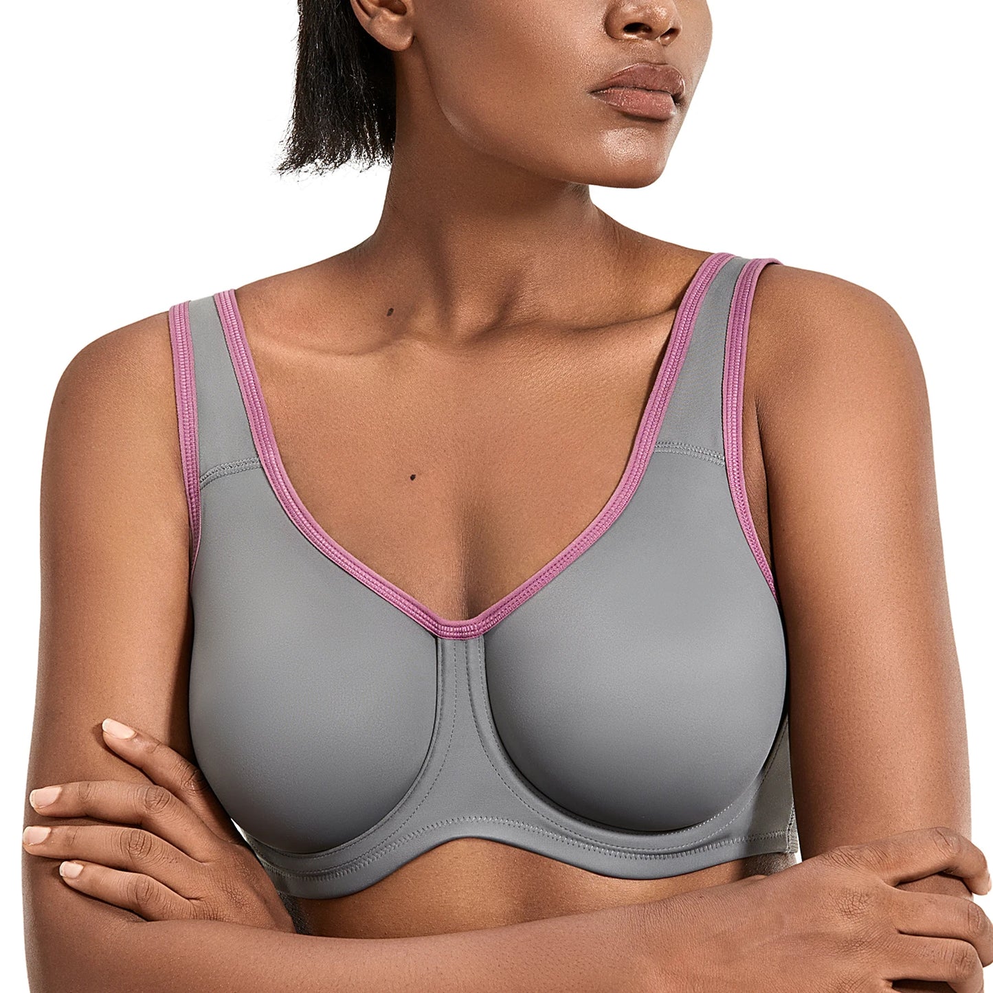 Sports Bra For Fitness Gym Female Underwire Yoga Crop Tops Running Women'S Max Control Double-Layer High Impact Plus Size