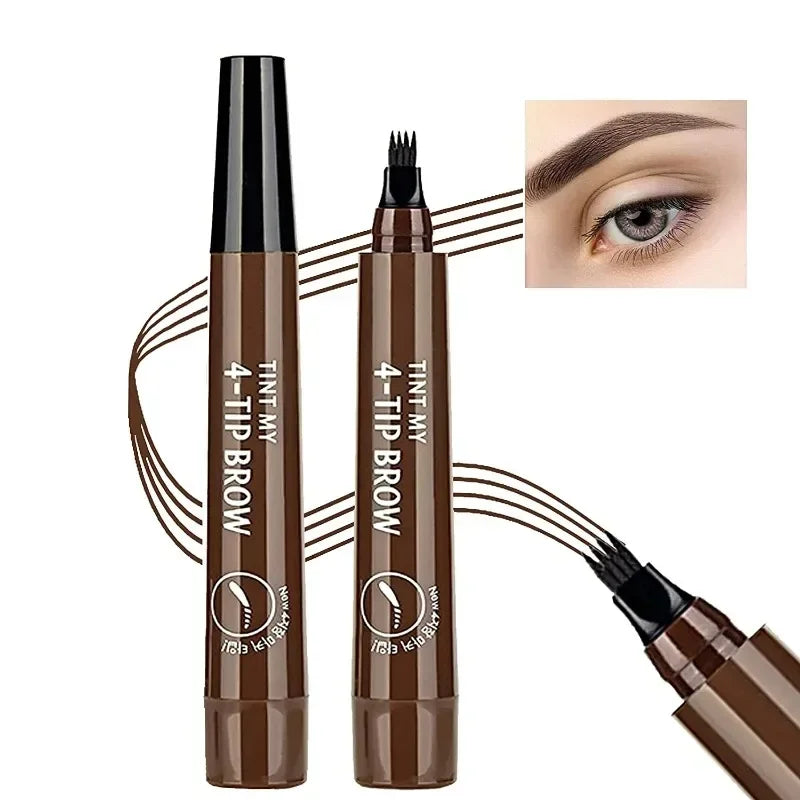 5 Colors Microblading Eyebrow Pen Waterproof Liquid Eyebrow Pencil Long Lasting Eyebrow Tattoo Pen 4 oints eyebrow pen Cosmetics